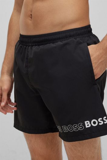 Hugo Boss zwembroek zwart effen Boss opdruk