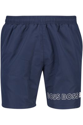 Hugo Boss Hugo Boss zwembroek donkerblauw effen met Boss opdruk 