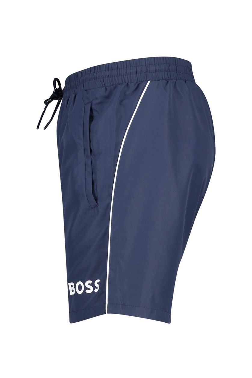 Hugo Boss zwembroek donkerblauw effen normale fit 100% polyester