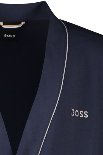 Hugo Boss badjas donkerblauw effen katoen