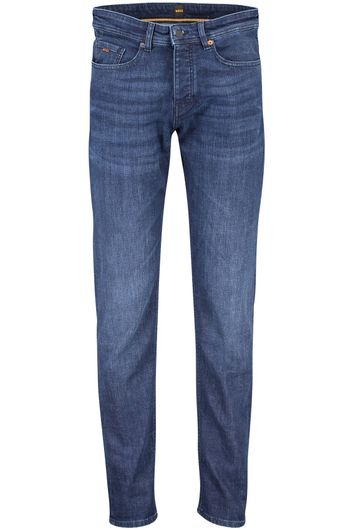 Hugo Boss pantalon donkerblauw effen denim jeans katoen