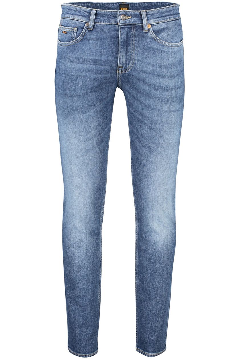 Hugo Boss jeans blauw effen katoen 
