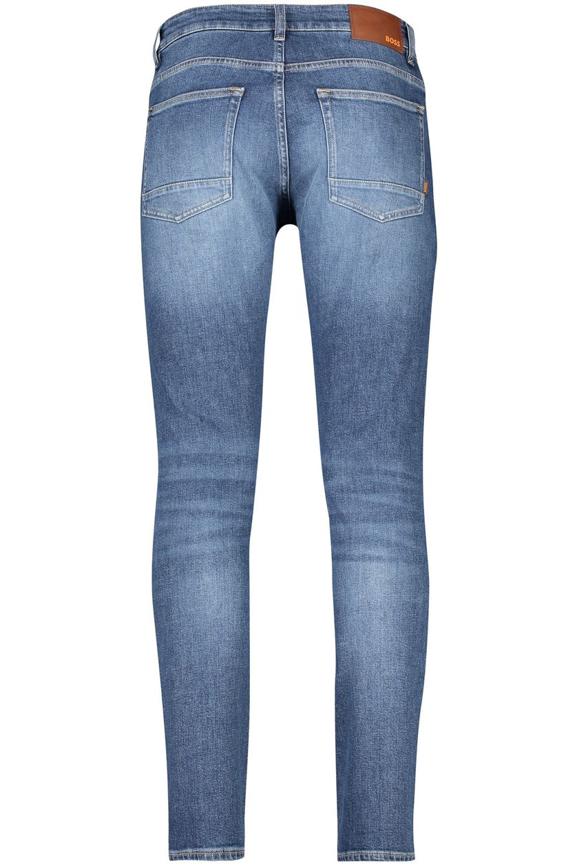 Hugo Boss jeans blauw effen katoen 