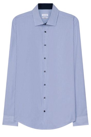 Shaped fit overhemd Seidensticker gestreept blauw wit