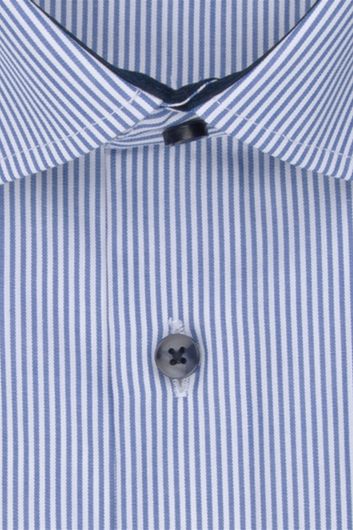 Shaped fit overhemd Seidensticker gestreept blauw wit