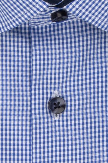 Overhemd Seidensticker ruit patroon blauw wit