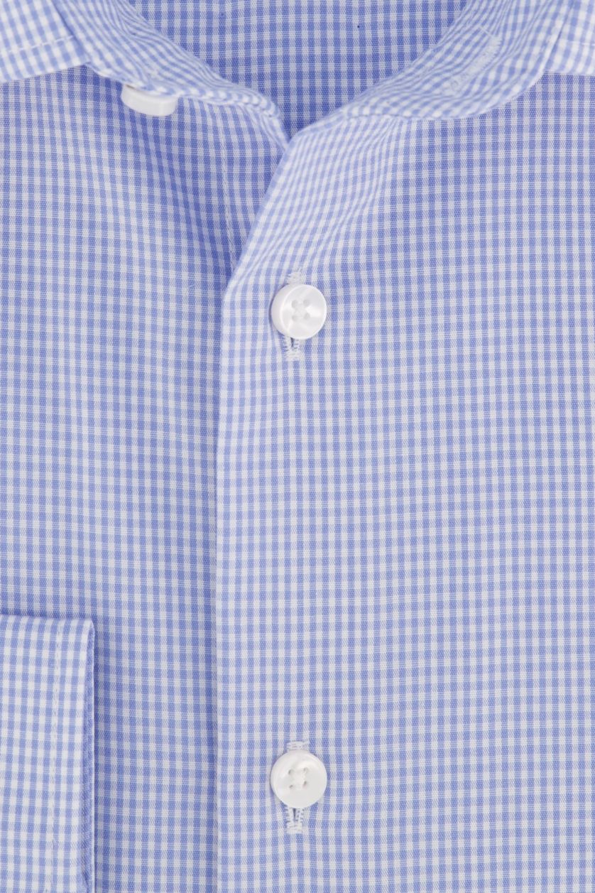 Seidensticker overhemd Shaped Fit blauw wit geruit