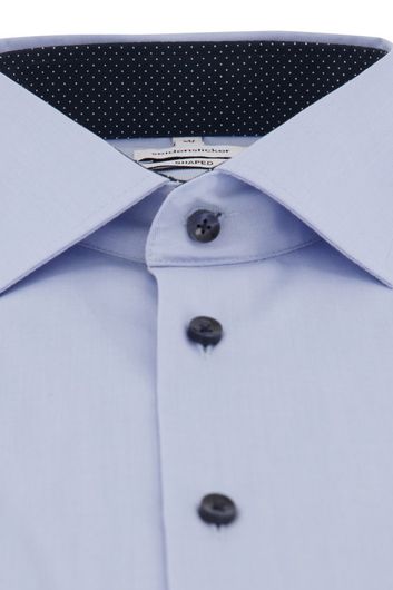 Seidensticker overhemd slim fit blauw met contrast knope