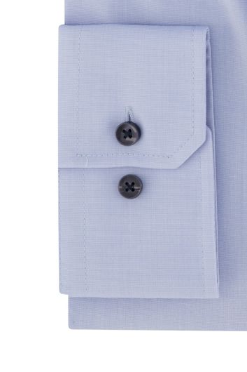 Seidensticker overhemd slim fit blauw met contrast knope