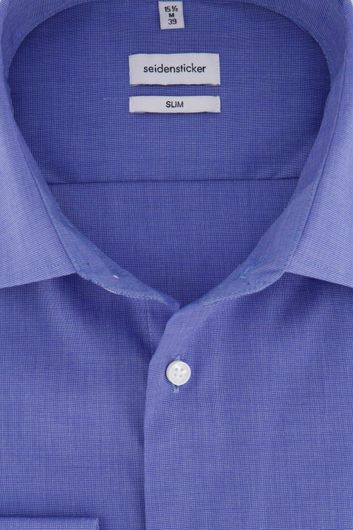 Slim Fit overhemd Seidensticker  blauw gemeleerd