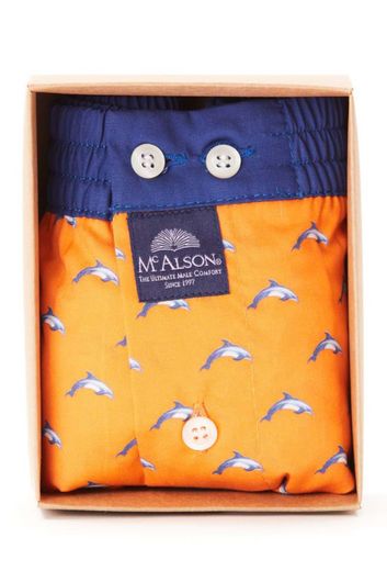 McAlson boxershort dolfijnen oranje