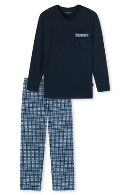 Schiesser Pyjama Schiesser met blauw ruitje