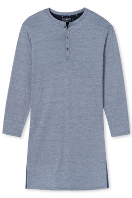 Schiesser Schiesser Nachthemd gemeleerd blauw grijs korte mouwen