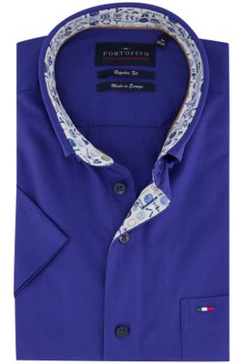Portofino Portofino Regular Fit overhemd navy korte mouwen