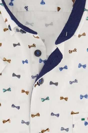 Overhemd Portofino Regular Fit strikjes print korte mouw