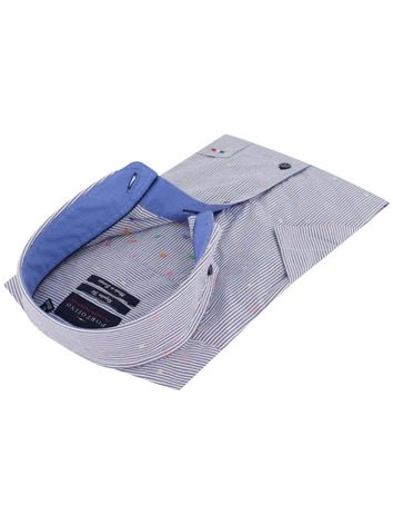 Portofino Regular Fit overhemd strepen print korte mouw