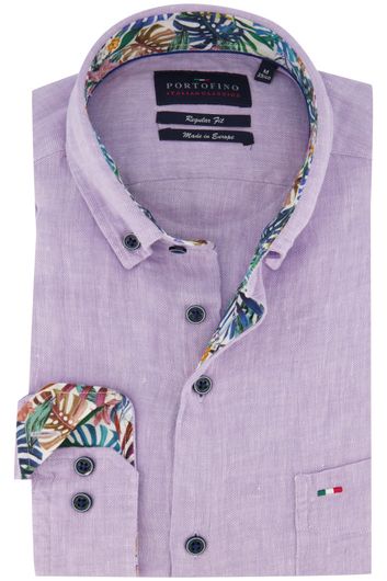 Indica Beweren geweld Portofino overhemd lila gemeleerd Regular Fit | Schulte Herenmode