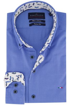 Portofino Portofino overhemd blauw ml7 Tailored Fit
