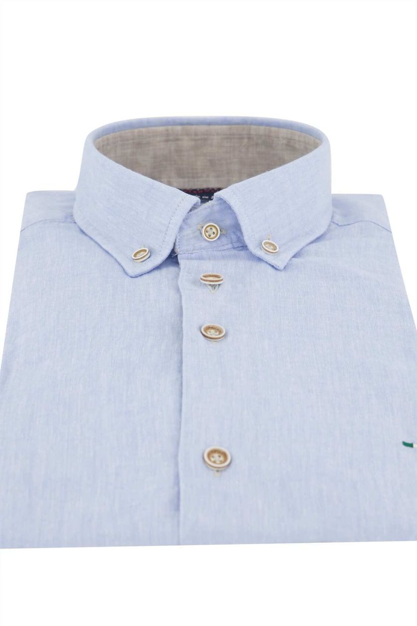 Portofino overhemd Tailored Fit ml7 lichtblauw gemeleerd