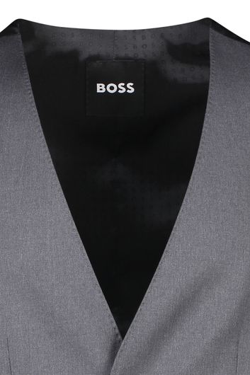 Hugo Boss gilet grijs effen wol slim fit 