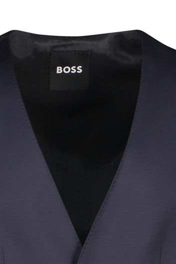 gilet Hugo Boss wol slim fit donkerblauw effen