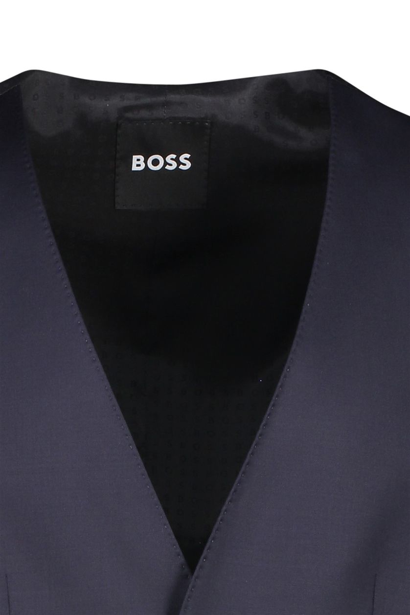 Hugo Boss gilet wol slim fit donkerblauw effen