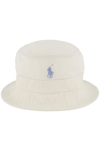 Polo Ralph Lauren bucket hat creme met logo