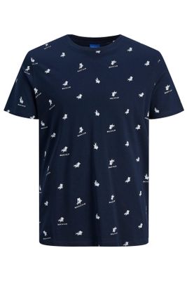 Jack & Jones Jack & Jones Plus Size t-shirt navy met witte print
