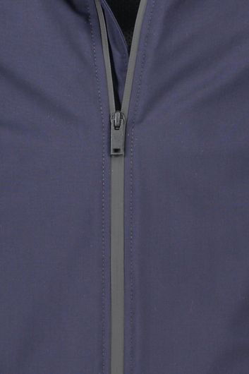 Portofino zomerjas donkerblauw effen rits normale fit wol