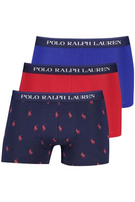 Polo Ralph Lauren Polo Ralph Lauren boxershorts 3-pack blauw rood effen