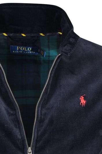 Polo Ralph Lauren zomerjas donkerblauw effen rits normale fit katoen