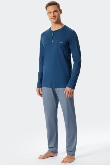 Schiesser pyjama blauw geprint