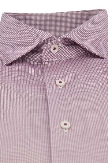 Eterna business overhemd normale fit paars geruit katoen