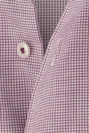 Eterna business overhemd normale fit paars geruit katoen