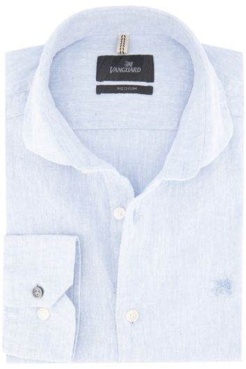 Vanguard overhemd semi-wide spread lichtblauw melange