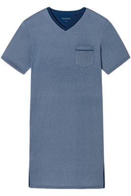 Schiesser Schiesser nachthemd donkerblauw geprint katoen