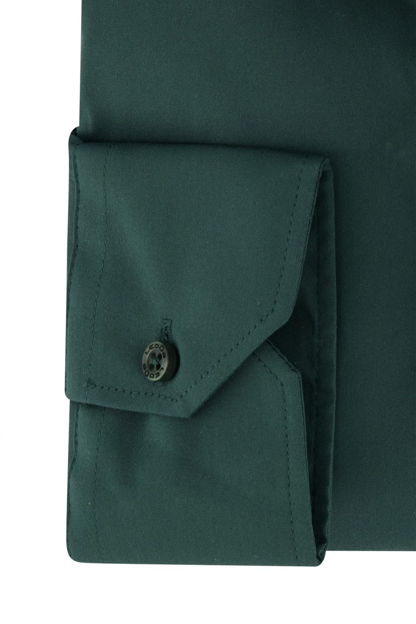 Ledub zakelijk overhemd Modern Fit groen effen katoen 