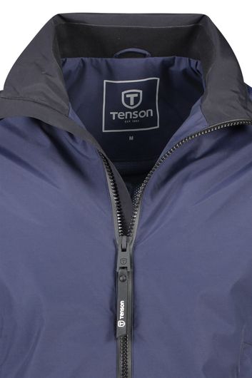 Tenson zomerjas Nyle donkerblauw effen rits normale fit 