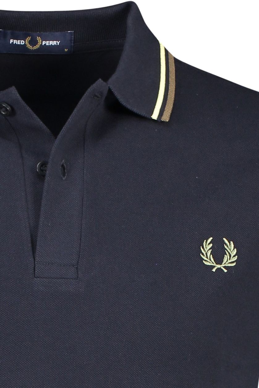 Fred Perry polo donkerblauw effen met logo