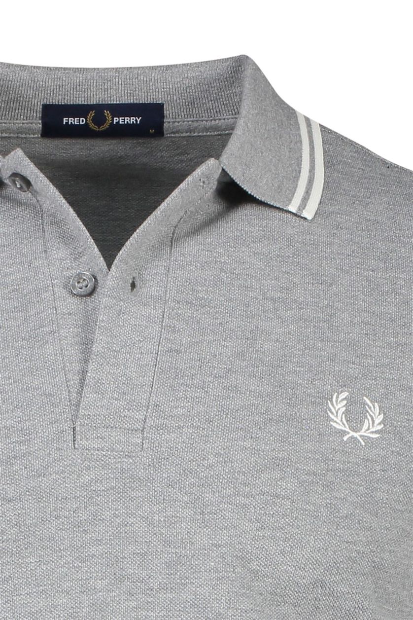 Fred Perry polo  grijs effen katoen normale fit