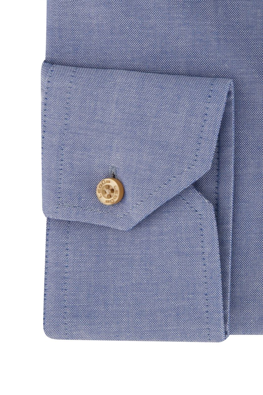 Ledub zakelijk overhemd Modern Fit New blauw effen katoen