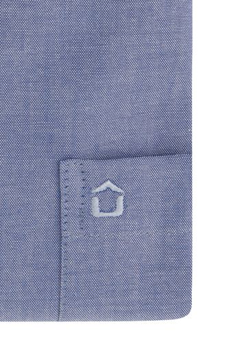 Ledub overhemd mouwlengte 7 Modern Fit New normale fit blauw effen 