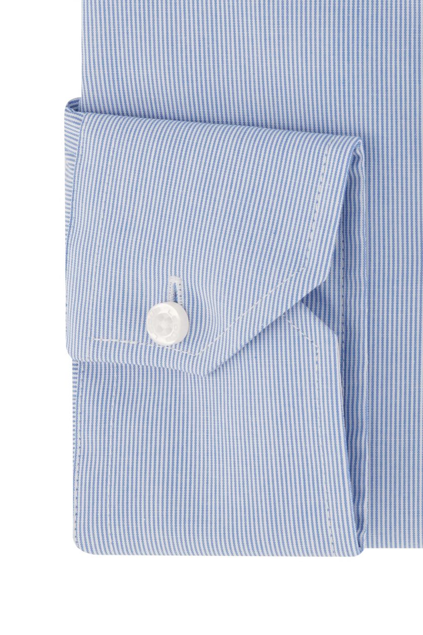 Ledub overhemd mouwlengte 7 Modern Fit New lichtblauw gestreept katoen normale fit