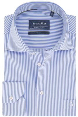 Ledub business overhemd Ledub Modern Fit New lichtblauw gestreept katoen normale fit 