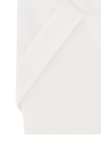 Ledub overhemd korte mouw Modern Fit New normale fit wit effen katoen