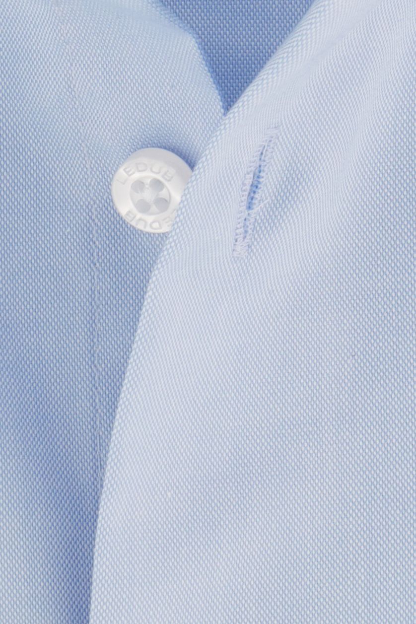 Ledub Modern Fit New overhemd mouwlengte 7 lichtblauw effen katoen