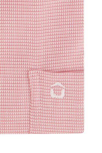 Ledub overhemd korte mouw  normale fit roze geprint katoen