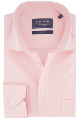 Ledub business overhemd Ledub Modern Fit roze effen katoen normale fit 