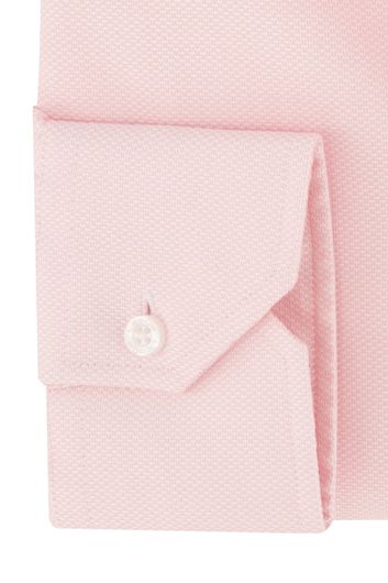 business overhemd Ledub Modern Fit roze effen katoen normale fit 