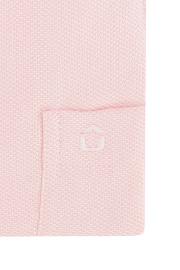 business overhemd Ledub Modern Fit roze effen katoen normale fit 